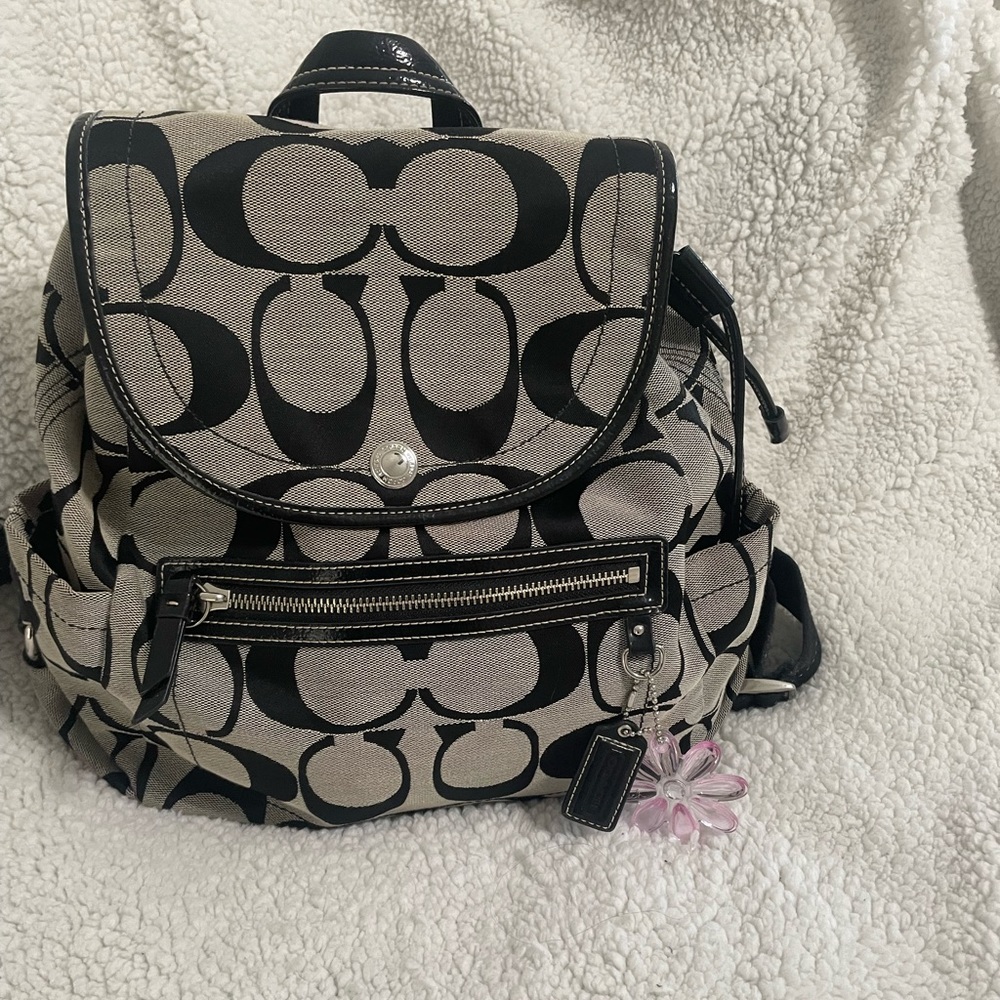 Coach black and gray backpack